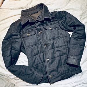 Ermenegildo Zegna Gray Wool / Cashmere Quilted Jacket – Excellent Condition